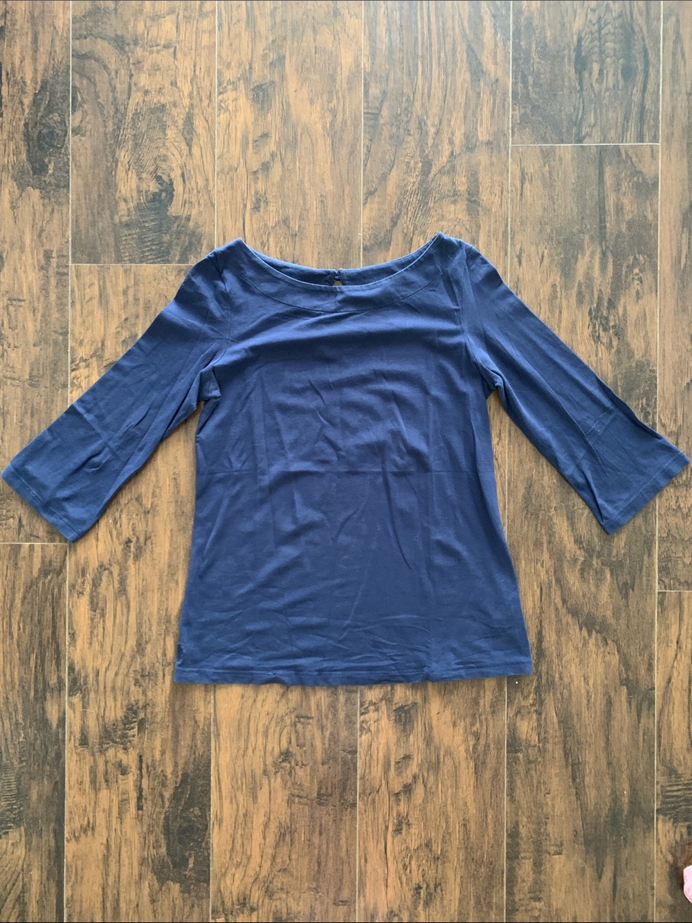 Lilly Pulitzer Navy Boatneck 3/4 Sleeve Top